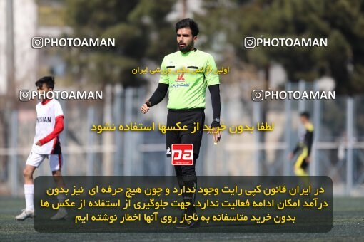 2221206, تهران, ایران, لیگ دسته دوم فوتبال نونهالان تهران، فصل ۱۴۰۳-۱۴۰۲، دور رفت، هفته سوم، 1402/12/12، ورزشگاه بهار عبدل آباد، فولاد گستر ۱ - ۰ اهورا پارسه نوین