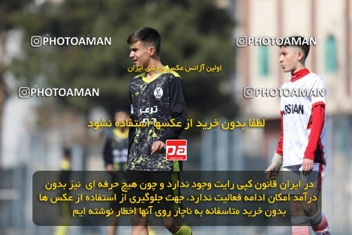 2221214, تهران, ایران, لیگ دسته دوم فوتبال نونهالان تهران، فصل ۱۴۰۳-۱۴۰۲، دور رفت، هفته سوم، 1402/12/12، ورزشگاه بهار عبدل آباد، فولاد گستر ۱ - ۰ اهورا پارسه نوین