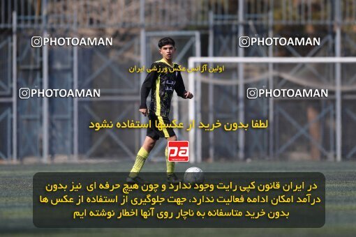2221218, تهران, ایران, لیگ دسته دوم فوتبال نونهالان تهران، فصل ۱۴۰۳-۱۴۰۲، دور رفت، هفته سوم، 1402/12/12، ورزشگاه بهار عبدل آباد، فولاد گستر ۱ - ۰ اهورا پارسه نوین