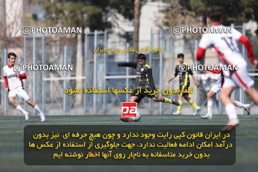 2221220, تهران, ایران, لیگ دسته دوم فوتبال نونهالان تهران، فصل ۱۴۰۳-۱۴۰۲، دور رفت، هفته سوم، 1402/12/12، ورزشگاه بهار عبدل آباد، فولاد گستر ۱ - ۰ اهورا پارسه نوین