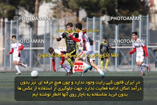 2221222, تهران, ایران, لیگ دسته دوم فوتبال نونهالان تهران، فصل ۱۴۰۳-۱۴۰۲، دور رفت، هفته سوم، 1402/12/12، ورزشگاه بهار عبدل آباد، فولاد گستر ۱ - ۰ اهورا پارسه نوین