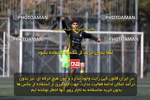 2221233, تهران, ایران, لیگ دسته دوم فوتبال نونهالان تهران، فصل ۱۴۰۳-۱۴۰۲، دور رفت، هفته سوم، 1402/12/12، ورزشگاه بهار عبدل آباد، فولاد گستر ۱ - ۰ اهورا پارسه نوین