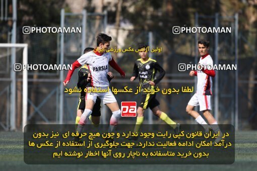 2221239, تهران, ایران, لیگ دسته دوم فوتبال نونهالان تهران، فصل ۱۴۰۳-۱۴۰۲، دور رفت، هفته سوم، 1402/12/12، ورزشگاه بهار عبدل آباد، فولاد گستر ۱ - ۰ اهورا پارسه نوین