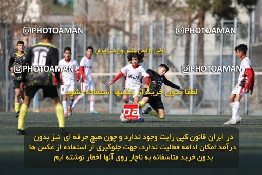 2221272, تهران, ایران, لیگ دسته دوم فوتبال نونهالان تهران، فصل ۱۴۰۳-۱۴۰۲، دور رفت، هفته سوم، 1402/12/12، ورزشگاه بهار عبدل آباد، فولاد گستر ۱ - ۰ اهورا پارسه نوین