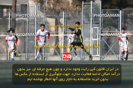 2221273, تهران, ایران, لیگ دسته دوم فوتبال نونهالان تهران، فصل ۱۴۰۳-۱۴۰۲، دور رفت، هفته سوم، 1402/12/12، ورزشگاه بهار عبدل آباد، فولاد گستر ۱ - ۰ اهورا پارسه نوین