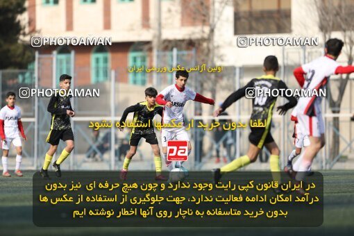 2221276, تهران, ایران, لیگ دسته دوم فوتبال نونهالان تهران، فصل ۱۴۰۳-۱۴۰۲، دور رفت، هفته سوم، 1402/12/12، ورزشگاه بهار عبدل آباد، فولاد گستر ۱ - ۰ اهورا پارسه نوین