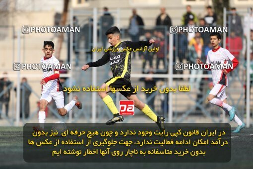 2221280, تهران, ایران, لیگ دسته دوم فوتبال نونهالان تهران، فصل ۱۴۰۳-۱۴۰۲، دور رفت، هفته سوم، 1402/12/12، ورزشگاه بهار عبدل آباد، فولاد گستر ۱ - ۰ اهورا پارسه نوین